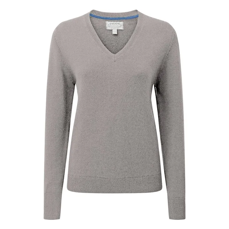 Schoffel Womens Merino V Neck Sweater Silver Grey